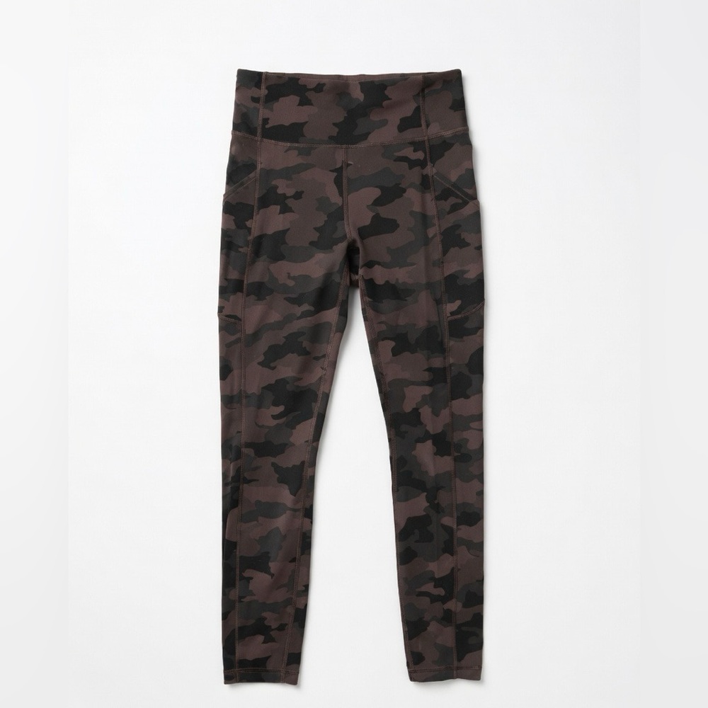lululemon athletica Brown & Black Camo Leggings with waist drawstring